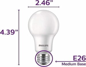 Height, weight and Length of A19 light bulb